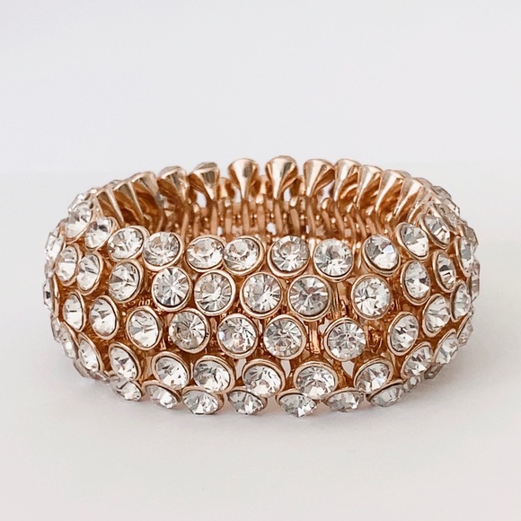 Cache Jewelry - Gold Rhinestone Stretch Bracelet
